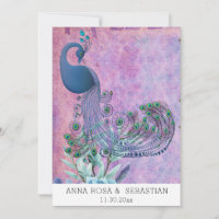 *~* Vintage QR RSVP Victorian Peacock AR24 Wedding