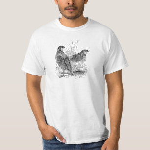 Vintage Quail Birds - Personalised Retro Game Bird T-Shirt