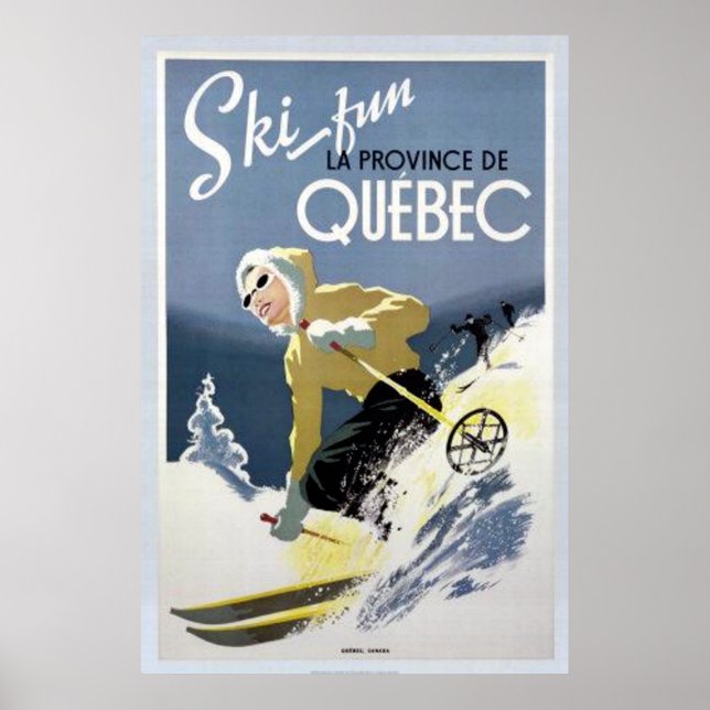 Vintage Quebec Ski Poster (Front)