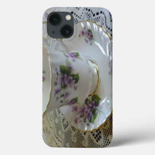 Vintage Queen Anne Violets Tea iPad Case