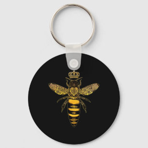 Vintage Queen Bee Earth Day Nature Love Save The B Key Ring
