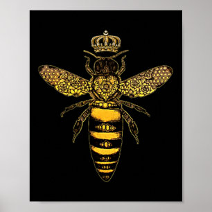 Vintage Queen Bee Earth Day Nature Love Save The B Poster