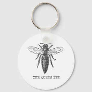 Vintage Queen Bee Illustration Key Ring