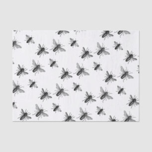 Vintage Queen Bee & Working Bees Illustration Tissue Paper