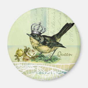 Vintage Queen Bird Valentine's Day Gift Magnet