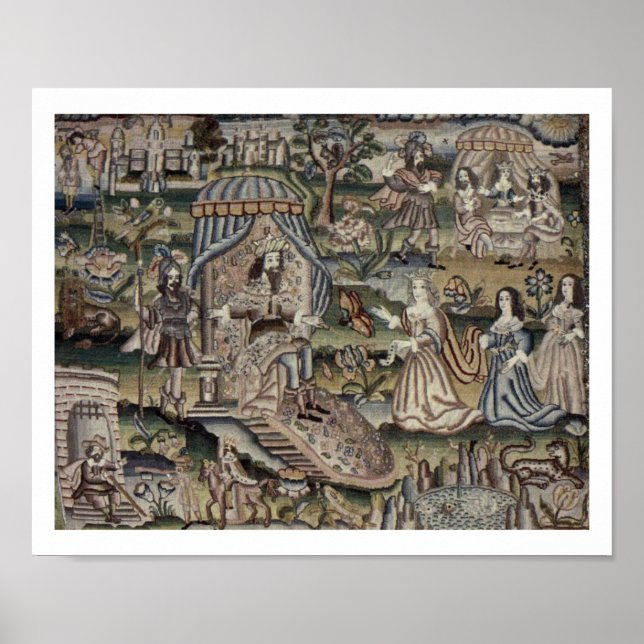 Vintage Queen Esther Tapestry Embroidery Purple Poster (Front)