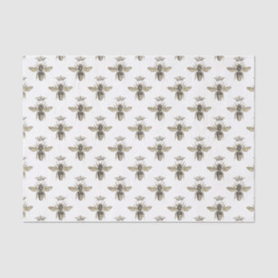 Vintage Queen Honeybee with Mediaeval Crown Patter Tissue Paper