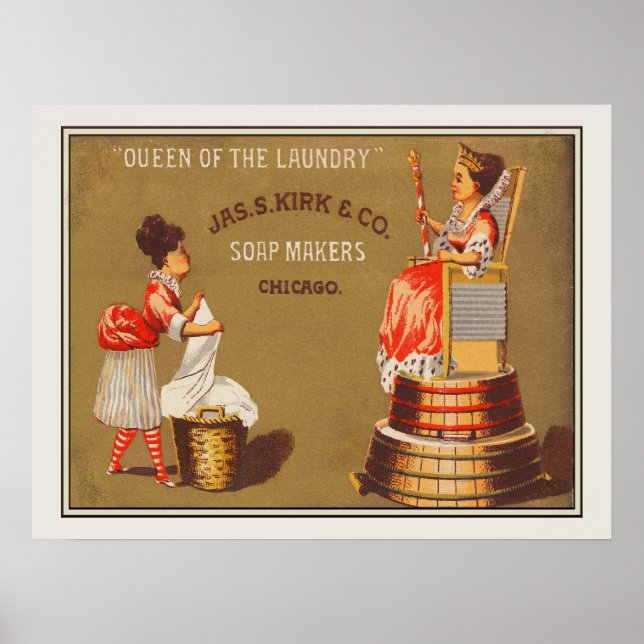 Vintage Queen of the Laundry Soap Ad Poster (Front)