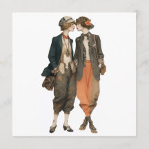 Vintage queer fashion models - decoupage sheet,