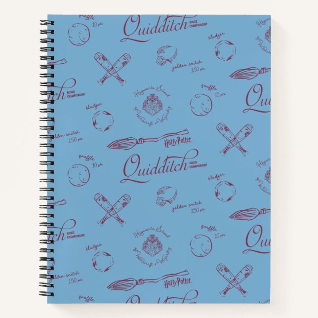 Vintage QUIDDITCH™ Sketch Pattern Notebook (Front)