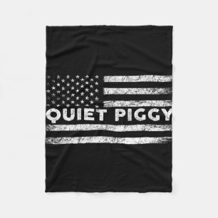 Vintage Quiet Piggy American Political Funny Trump Fleece Blanket