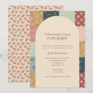Vintage Quilt Baby Shower Invitation