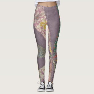 Vintage Quilt Block Leggings - Star Design