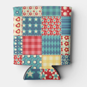 Vintage quilt: patchwork background pattern. can cooler