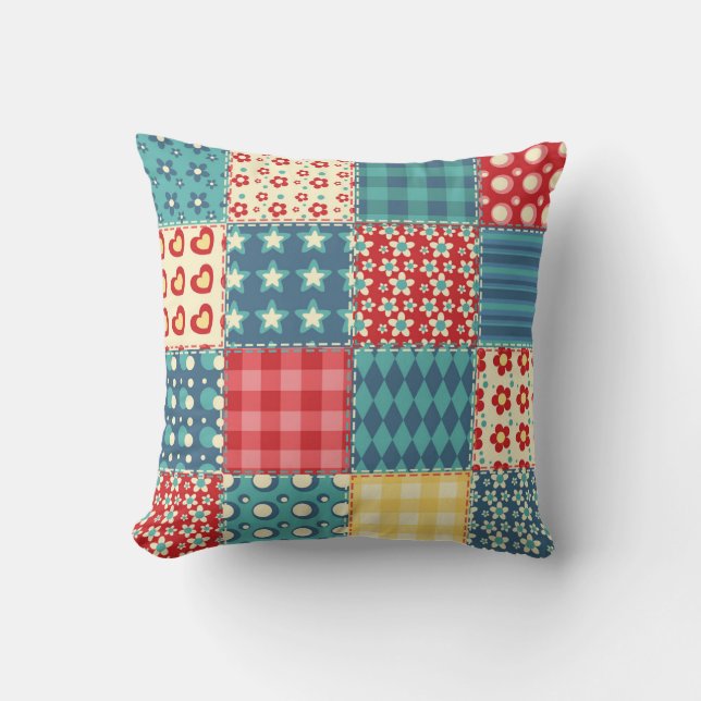 Vintage quilt: patchwork background pattern. cushion (Front)