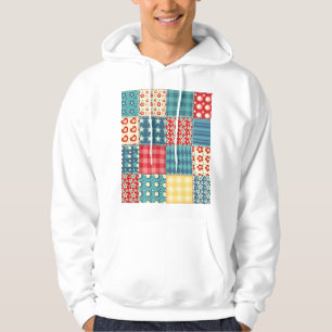 Vintage quilt: patchwork background pattern. hoodie