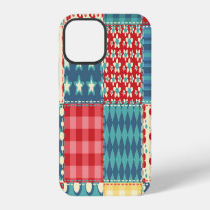Vintage quilt: patchwork background pattern. iPhone 12 case