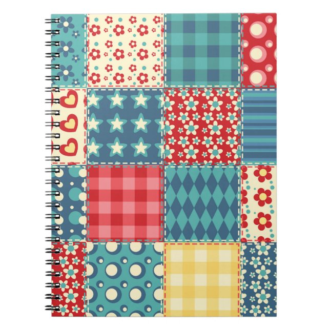 Vintage quilt: patchwork background pattern. notebook (Front)