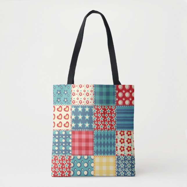 Vintage quilt: patchwork background pattern. tote bag (Front)