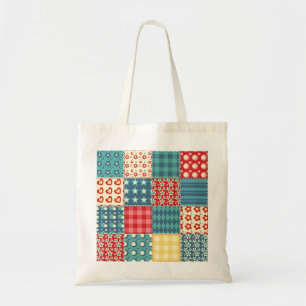 Vintage quilt: patchwork background pattern. tote bag
