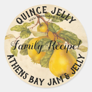Vintage Quince Jelly Product Business Label