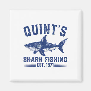 Vintage Quint's Shark Fishing 1971 Retro Fisher Bi Magnet