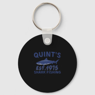 Vintage Quint's Shark Fishing 1975 Retro For Men W Key Ring