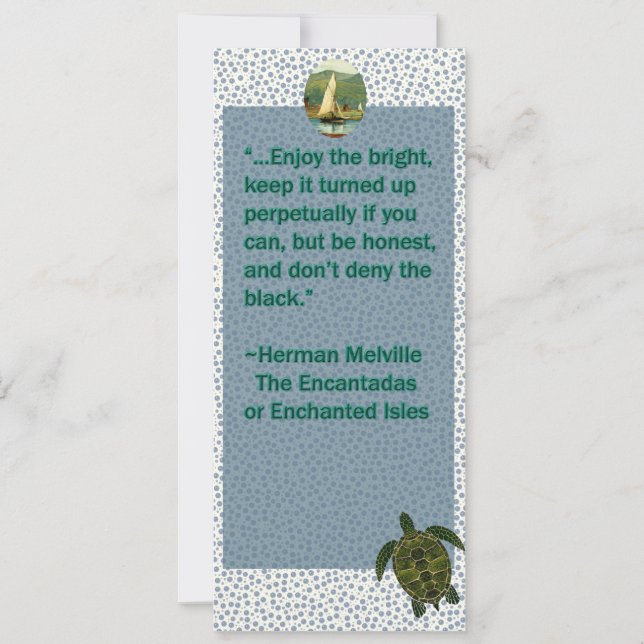 Vintage quote turtle and boat bookmark (Front)