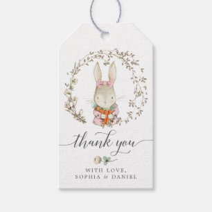 Vintage Rabbit Baby Shower Thank You Favours Gift  Tags