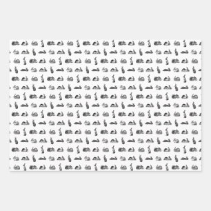 Vintage Rabbit Bunnies Art CUSTOM BACKGROUND COLOR Wrapping Paper Sheet
