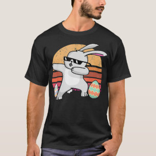 Vintage Rabbit Dabbing Hip Hop Bunny Easter Day Fu T-Shirt