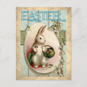 Vintage Rabbit Easter Image Holiday Postcard