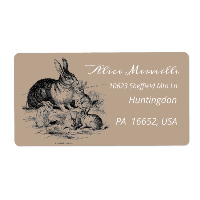 Vintage rabbit family - personalised (Front)