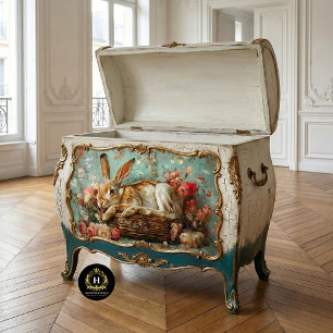 Vintage Rabbit & Floral Basket Decoupage Tissue Paper