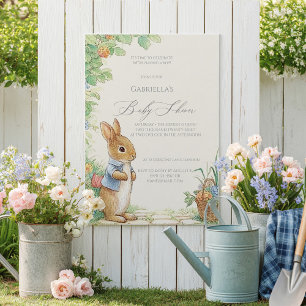 Vintage Rabbit Garden Baby Shower  Invitation