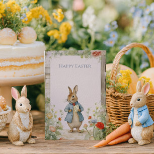 Vintage Rabbit Garden Easter Holiday Card