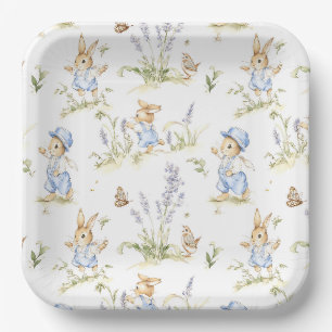 Vintage Rabbit Paper Plates, Bunny Storybook Party Plate