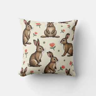 Vintage rabbit pattern  cushion
