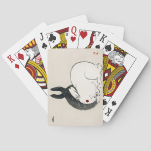 Vintage Rabbits Black and white Japanese Playing Cards