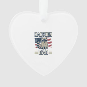 Vintage Raccoon Dad Patriotic Shirt Design_1 Ornament