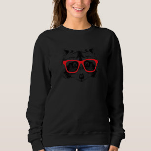 Vintage Raccoon Wearing Red Sunglasses Sweatshirt