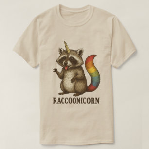 Vintage Raccoonicorn Rainbow Tail Racoon Unicor T-Shirt