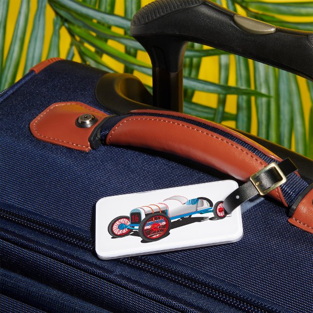 Vintage Race Car Classic Auto Luggage Tag (Creator Uploaded)
