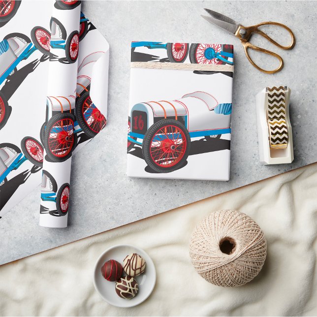 Vintage Race Car Classic Auto Wrapping Paper (Creator Uploaded)
