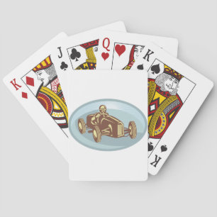 Vintage Race Car Driver Classic Motorsport Art  Playing Cards