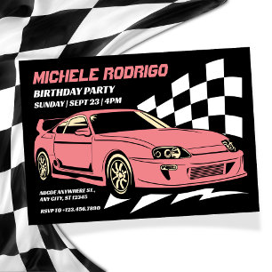Vintage race car invitation