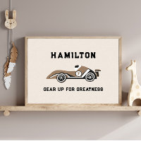 Vintage Race Car Neutral Boys Custom
