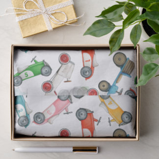Vintage Race Car Pattern Tissue Paper