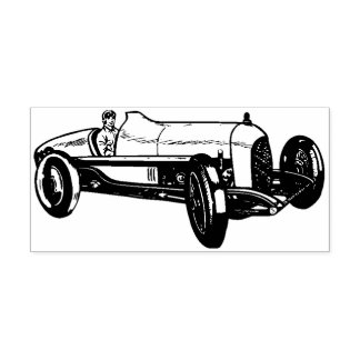 Vintage Race Car Rubber Stamp