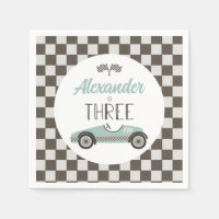 Vintage Race Car Three Birthday
